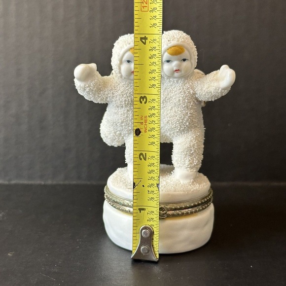 Snowbabies Trinket Box Twins 4" Snow Angels Figure Ice Skating Figurine CLEAN - Picture 6 of 11